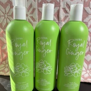 JAFRA Royal Ginger Body Oil 2 bottles 1 body lotion,16.9 OZ new